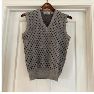Hemingway Point Mens Gray Blue Star Pattern Knit V-Neck Sweater Vest Large